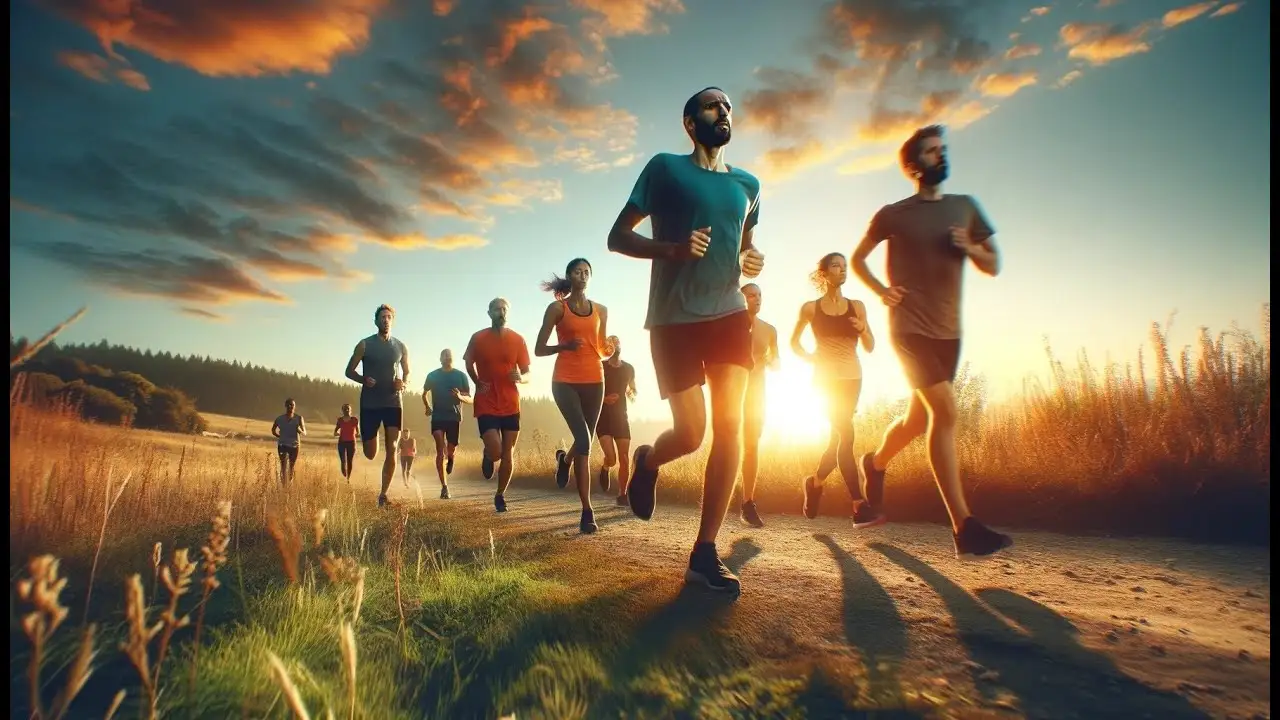 Close up on a plate of mashed potatoes, topped with baked pork chops with cream of mushroom soup, and a side of green beans.