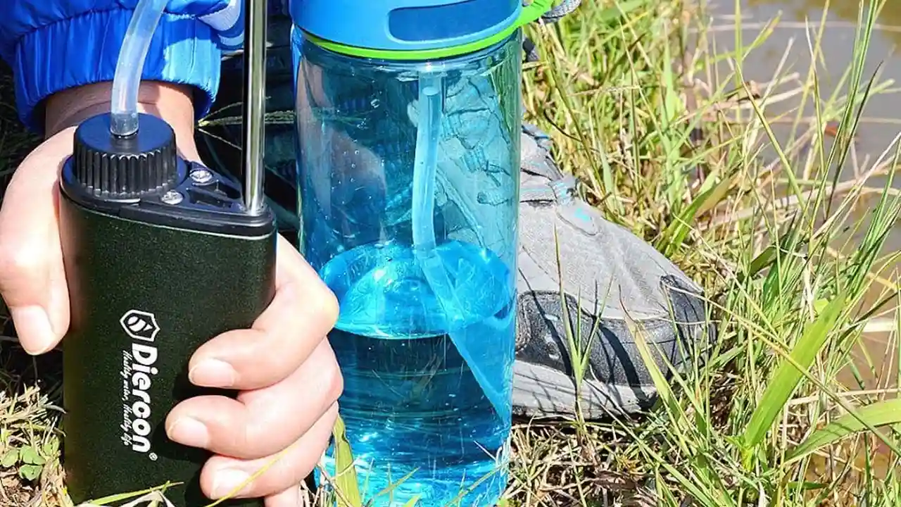 Close up on a plate of mashed potatoes, topped with baked pork chops with cream of mushroom soup, and a side of green beans.